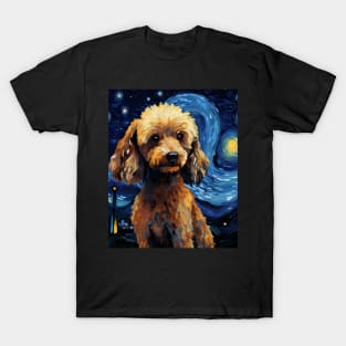 Brown Poodle Night T-Shirt